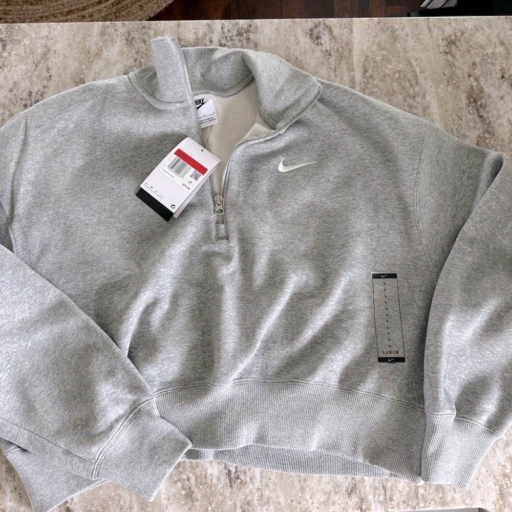 WOMEN'S NIKE SPORTSWEAR PHOENIX FLEECE OVERSIZED HALF-ZIP CROP SWEATSHIRT